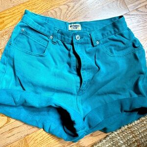 High Rise Vintage Teal Shorts
